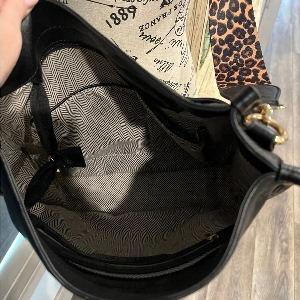 Black‎ crossbody purse womens bags leopard print
